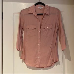 James Perse Contrast Ribbed Surplus Shirt